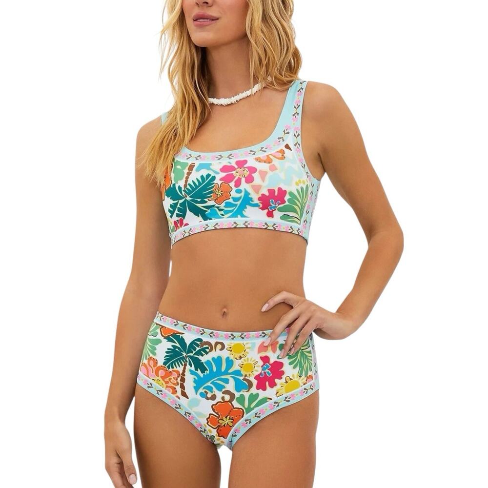 Beach Riot Francis Floral Bikini Top & Marcella Bottoms Sz Xs NWT Swim Cruise